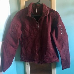 Kuhl Burr Jacket. Size medium, distressed burgundy